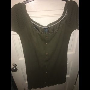 Rue21 Olive green off the shoulder dress
